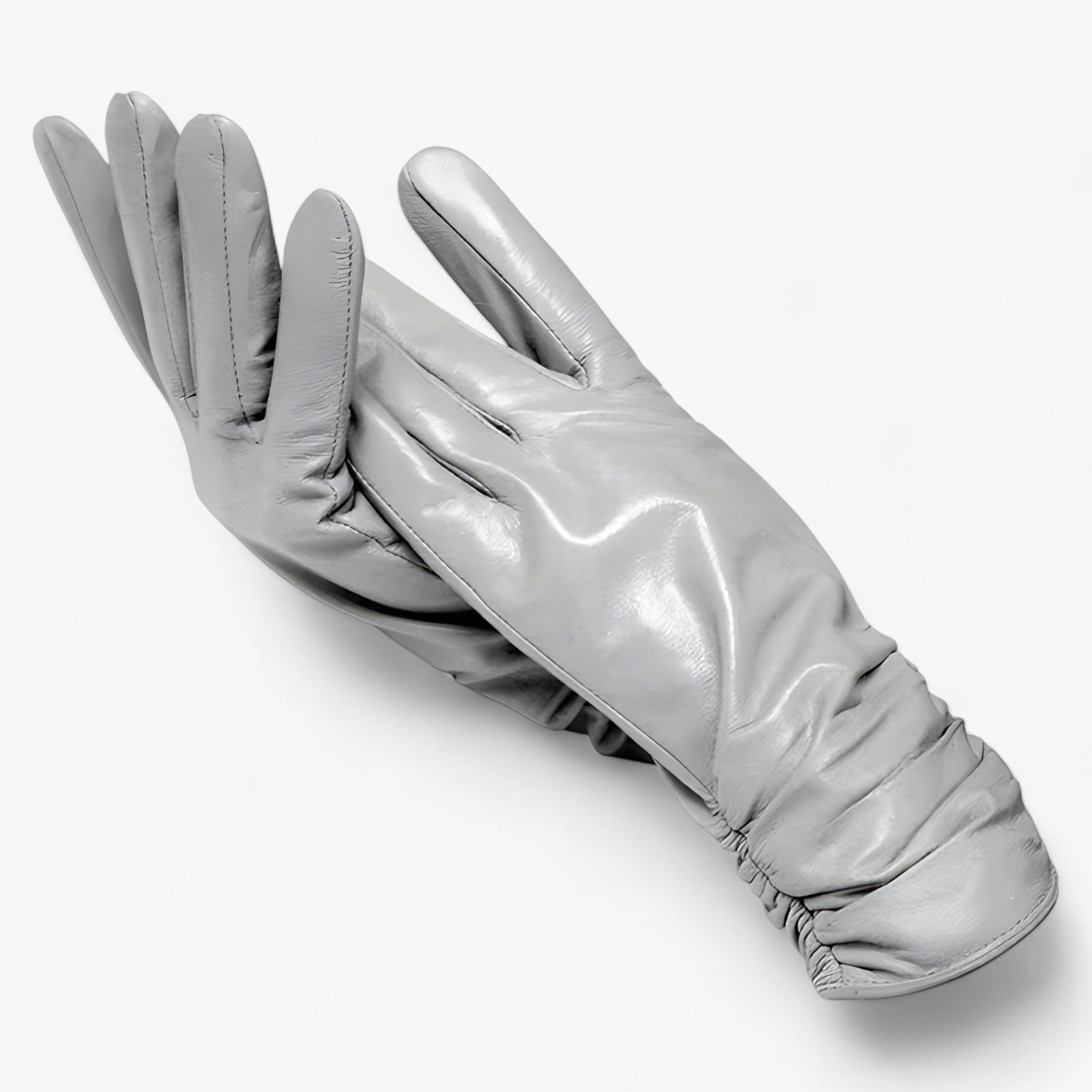 Sheepskin Gloves : Schapenvellen Handschoenen voor Vrouwen Dames - K Klasiek Stijl en Winterbescherming - Blauw Lac in Grijs van Pantino