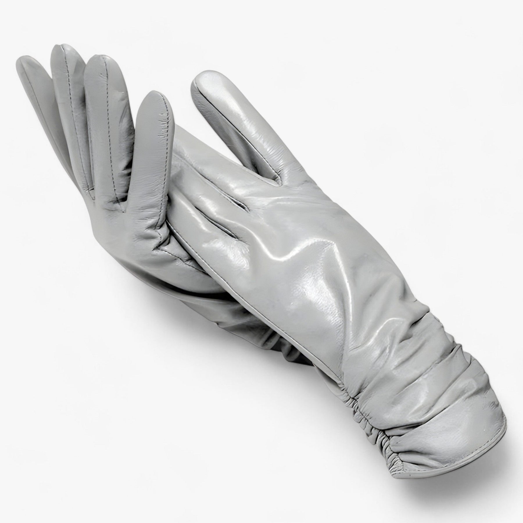 Sheepskin Gloves : Schapenvellen Handschoenen voor Vrouwen Dames - K Klasiek Stijl en Winterbescherming - Blauw Lac in Grijs van Pantino