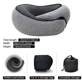 Travel Pillow : FluffyRest - Comfortabel Reiskussen Nekkussen - Grijs in Grijs van Pantino