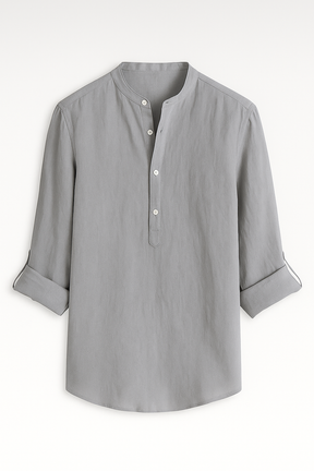 Men's Top Clothes : Lichtgewicht Linnen Herenoverhemd, Ademend, Lange Mouw in van Pantino