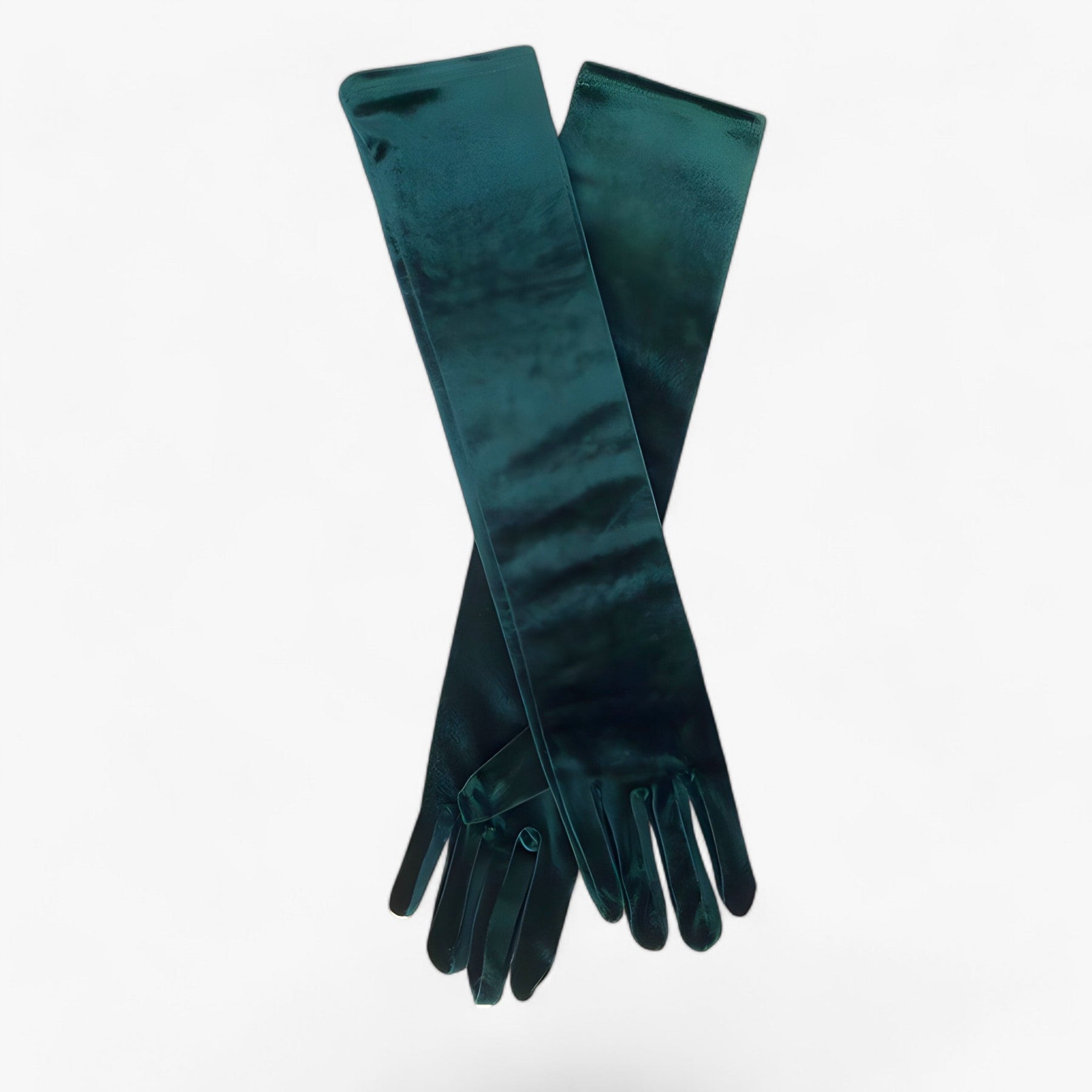 Gloves : Handschoenen Dames Rood 44cm - Velours - Elegante Retro-Stijl en Warmte in Groen 44cm Eén maat van Pantino