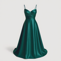 Jurk Dames Smaragdgroen - Elegante Lange met V-hals