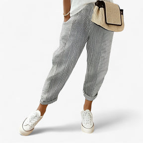 Pants : Vloeiende Stijl voor Warme Dagen Pelle in Grigio chiaro van Pantino