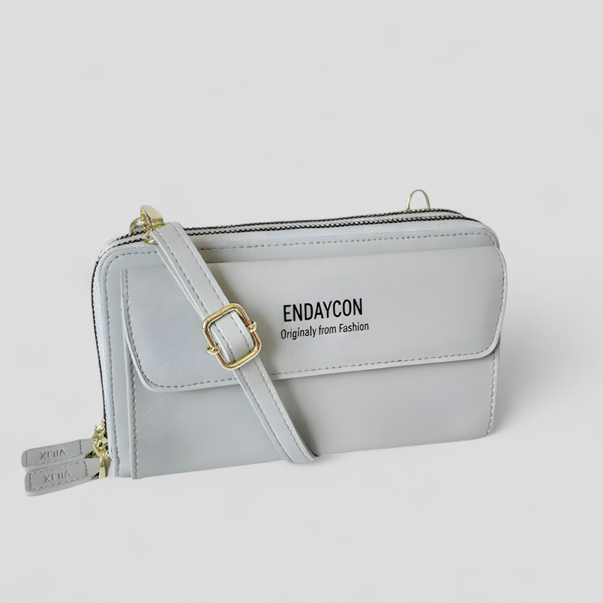 bags : EviBella - Compact Telefoontasje - Zwart in Grijs van Pantino