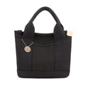 Grande borsa da donna nera - Organizzazione con più scomparti - Nylon