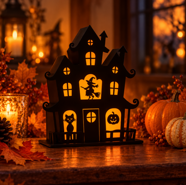 3D Halloween Spookhuis – Lichtgevende LED Decoratie