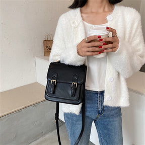 bags : Crossbody Tas Dames Zwart - Mini 5cm Sleutelhanger Formaat - Kunstleer in van Pantino