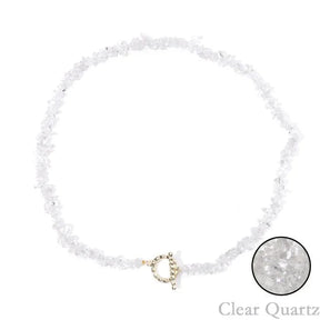Necklace : Halfedelsteen Ketting Turquoise - Helende Boheemse Gem Grind - Turquoise in Clear Quartz van Pantino