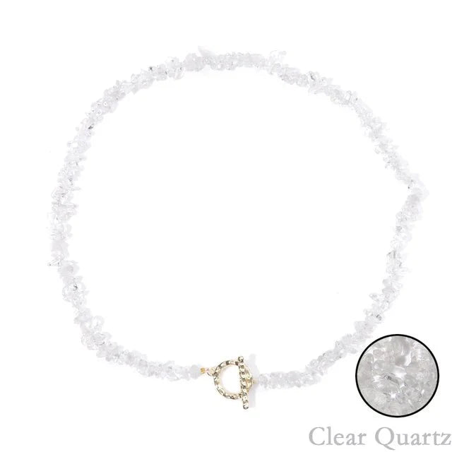 Necklace : Halfedelsteen Ketting Turquoise - Helende Boheemse Gem Grind - Turquoise in Clear Quartz van Pantino