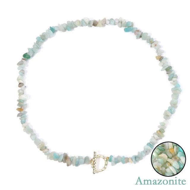 Necklace : Halfedelsteen Ketting Turquoise - Helende Boheemse Gem Grind - Turquoise in Amazonite van Pantino