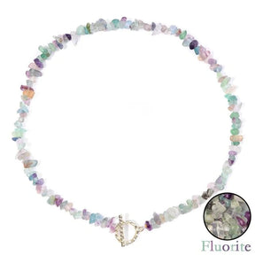 Necklace : Halfedelsteen Ketting Turquoise - Helende Boheemse Gem Grind - Turquoise in Fluorite van Pantino