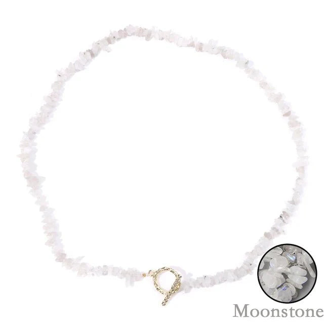 Necklace : Halfedelsteen Ketting Turquoise - Helende Boheemse Gem Grind - Turquoise in Moonstone van Pantino