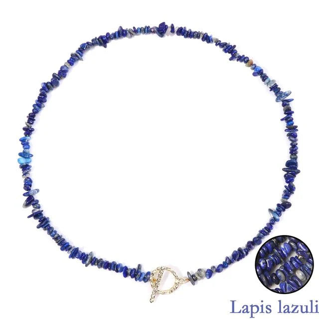 Necklace : Halfedelsteen Ketting Turquoise - Helende Boheemse Gem Grind - Turquoise in Lapis lazuli van Pantino