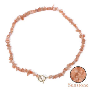 Necklace : Halfedelsteen Ketting Turquoise - Helende Boheemse Gem Grind - Turquoise in Sunstone van Pantino