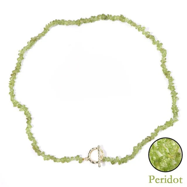 Necklace : Halfedelsteen Ketting Turquoise - Helende Boheemse Gem Grind - Turquoise in Peridots van Pantino