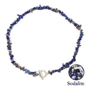 Necklace : Halfedelsteen Ketting Turquoise - Helende Boheemse Gem Grind - Turquoise in Sodalite van Pantino