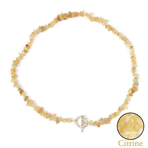 Necklace : Halfedelsteen Ketting Turquoise - Helende Boheemse Gem Grind - Turquoise in Citrine van Pantino