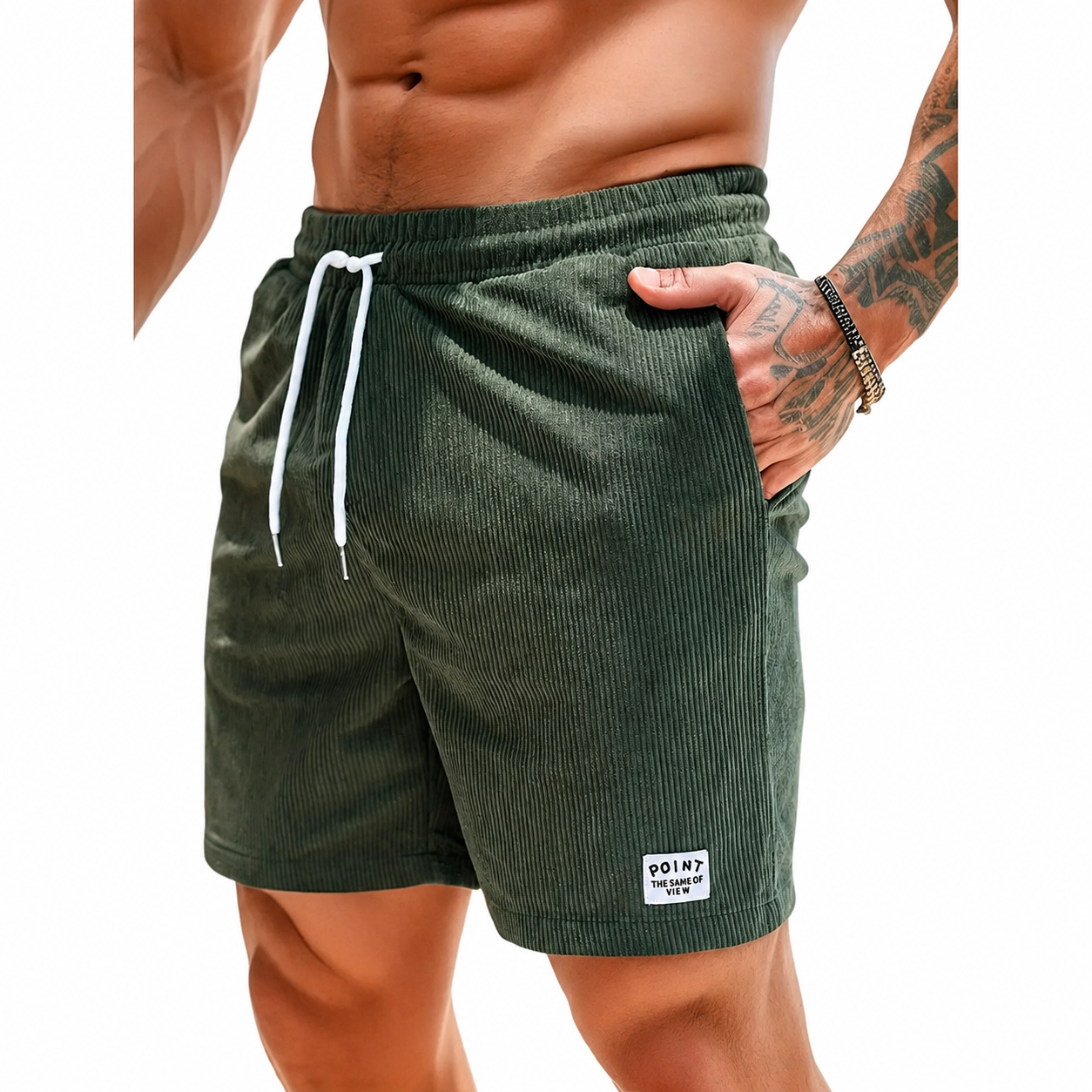 Heren Shorts met Elastische Taille en Koordjes, Relaxed Fit