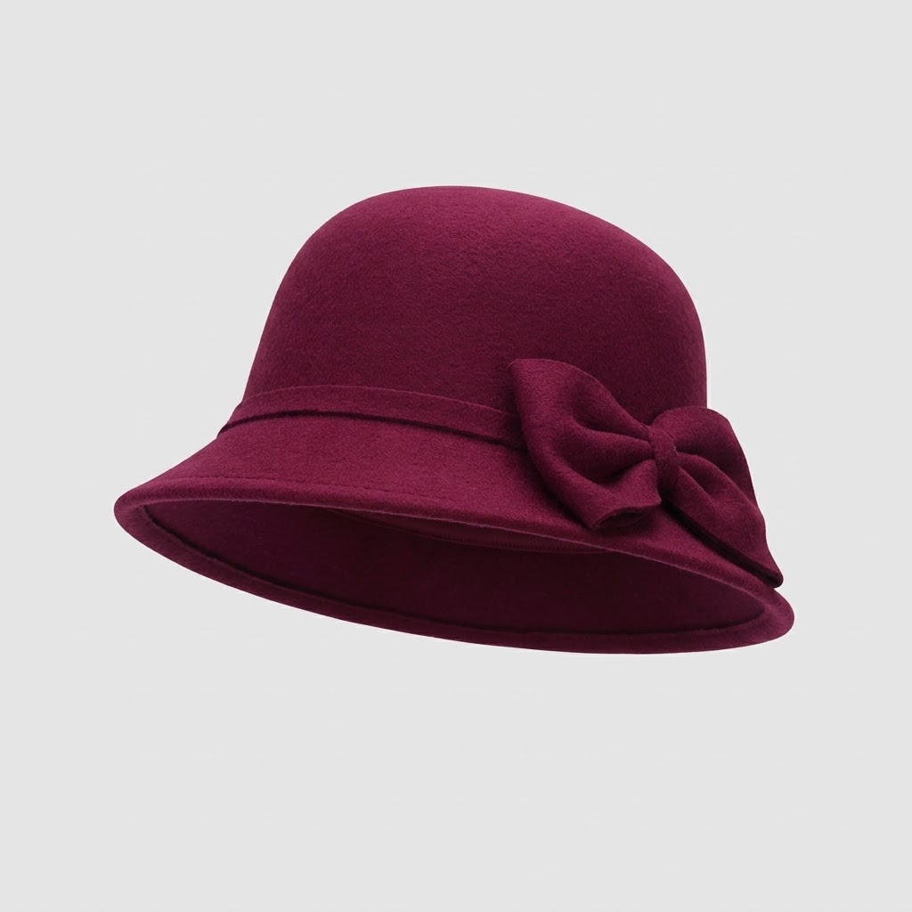Hoed Wit - Koepel Emmer - wine red ghost mannequin (square)