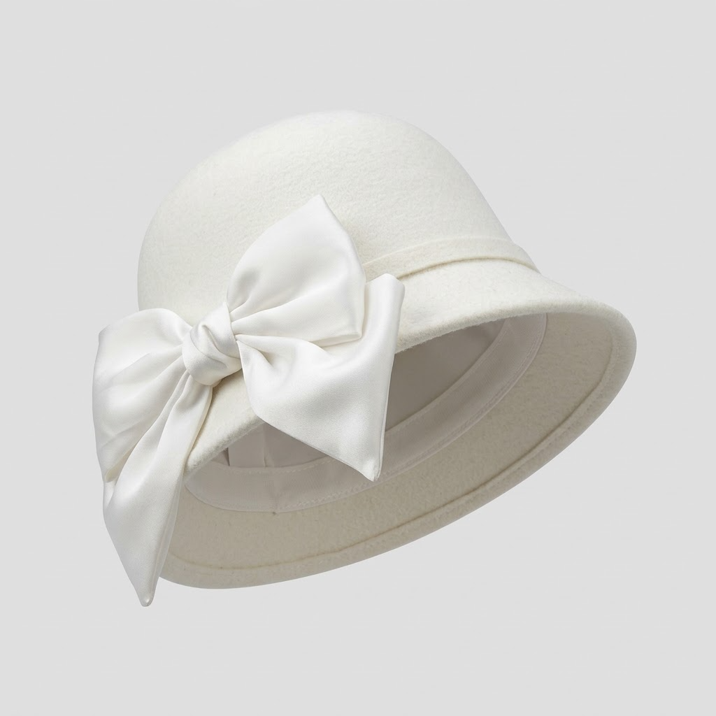Hoed Wit - Koepel Emmer - white ghost mannequin (square)