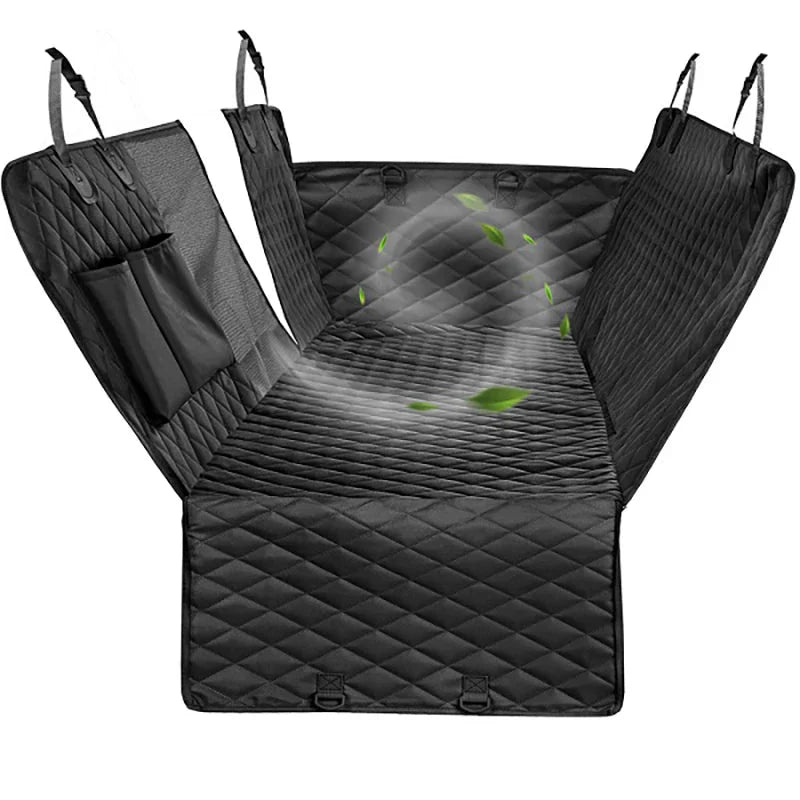 pets : Honden Auto Achterbankhoes Zwart - Bescherming Veiligheid - Oxford in Zwart 152x143cm van Pantino