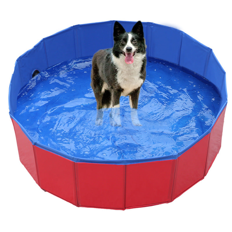 pets : Harry Hondenzwembad - Lekker Afkoelen in de Tuin - Blauw in Rood van Pantino