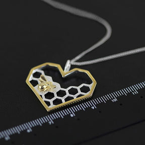 Necklace : Ketting Heren - Honingraat Hart in van Pantino