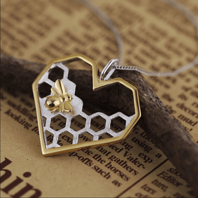 Necklace : Ketting Heren - Honingraat Hart in van Pantino