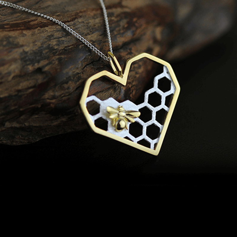 Necklace : Ketting Heren - Honingraat Hart in van Pantino