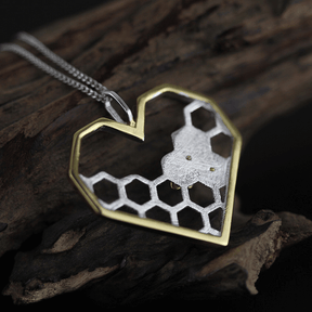 Necklace : Ketting Heren - Honingraat Hart in van Pantino