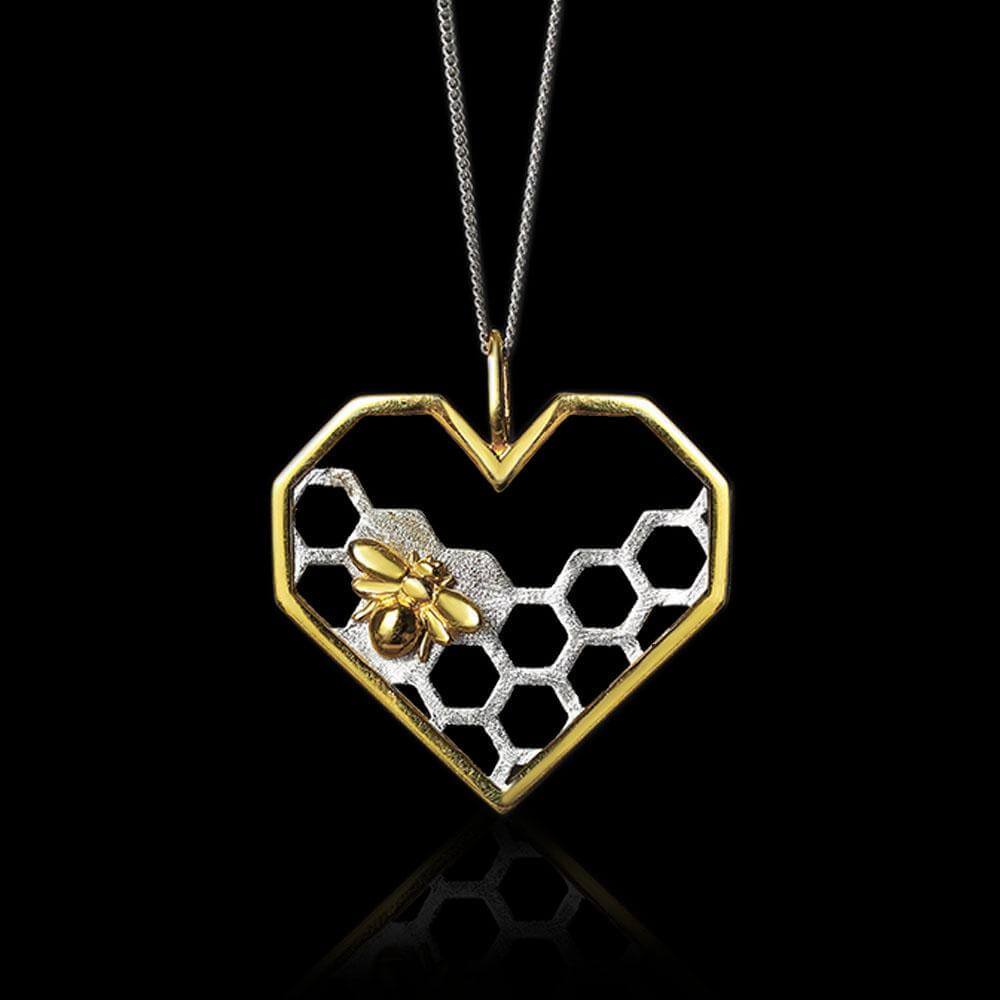 Necklace : Ketting Heren - Honingraat Hart in van Pantino