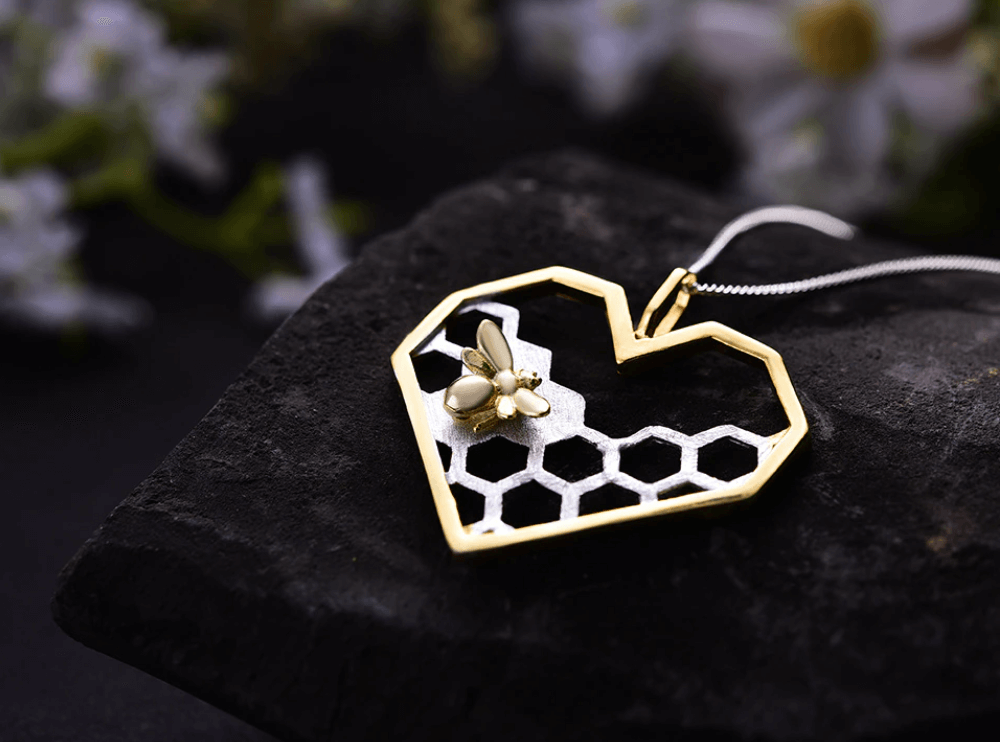 Necklace : Ketting Heren - Honingraat Hart in van Pantino