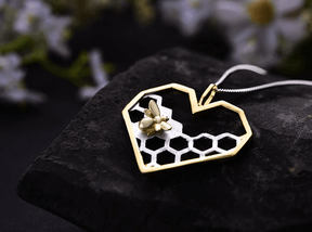 Necklace : Ketting Heren - Honingraat Hart in van Pantino