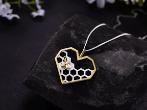 Necklace : Ketting Heren - Honingraat Hart in van Pantino