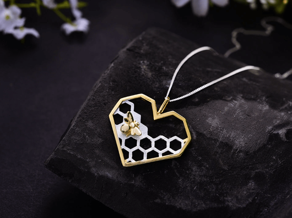 Necklace : Ketting Heren - Honingraat Hart in van Pantino