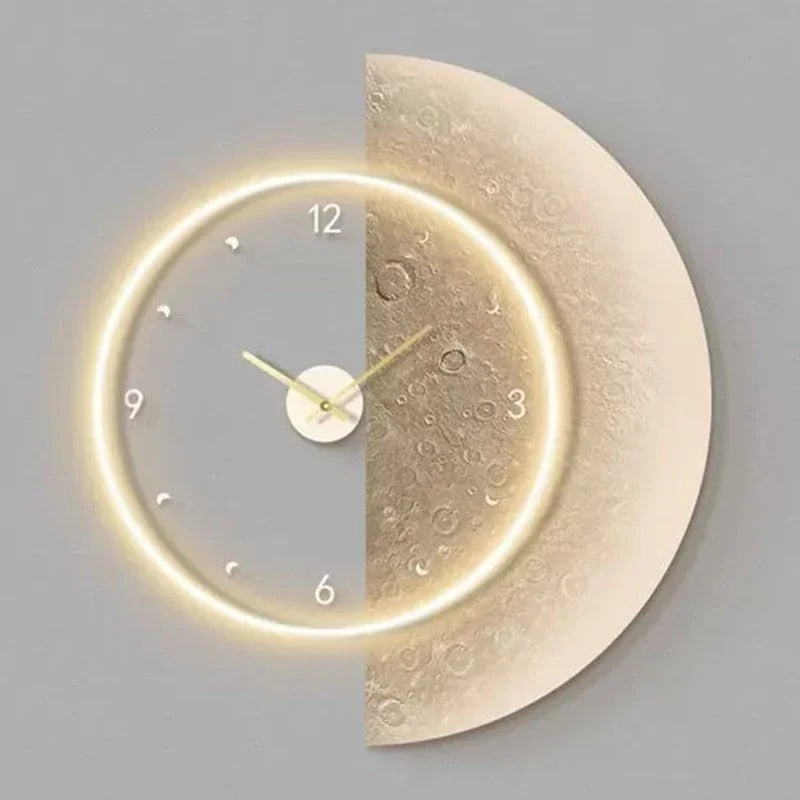 Maanklok Wandklok – Zachte LED-verlichting met Hemels Design
