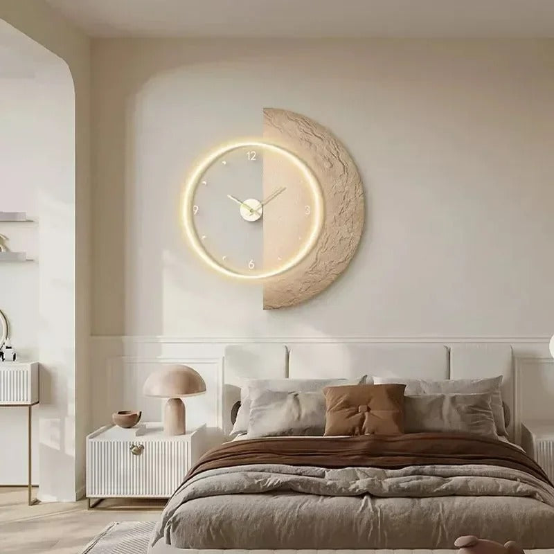 Maanklok Wandklok – Zachte LED-verlichting met Hemels Design