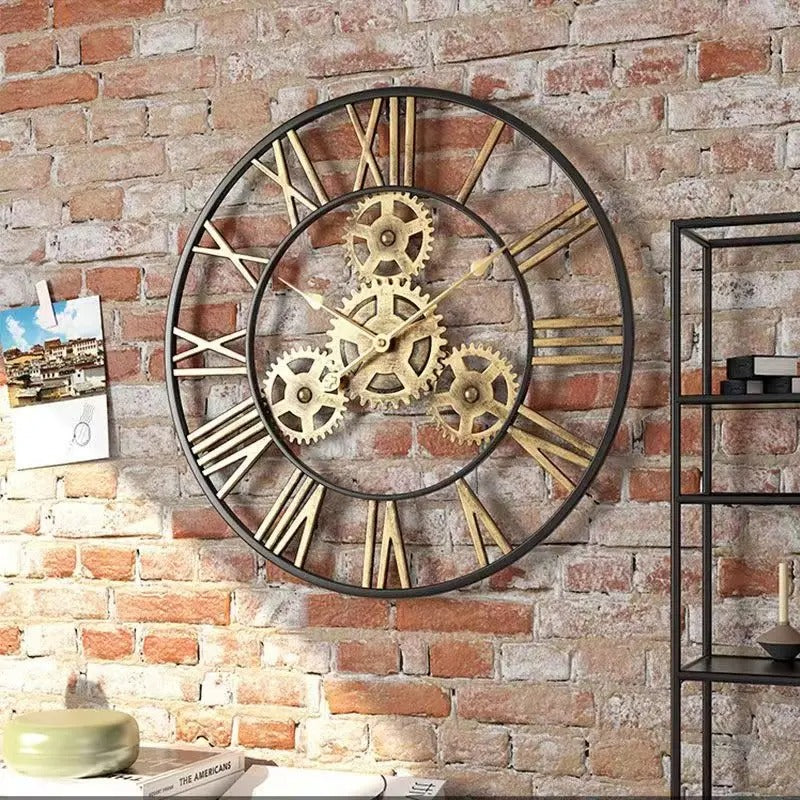 Metalen Tandwielen Wandklok – Industriële Stijl, Bestseller