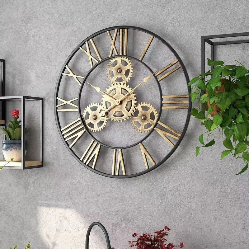 Metalen Tandwielen Wandklok – Industriële Stijl, Bestseller