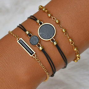 watches : Dames Horloge Zwart Analoog Quartz met 4 Armbanden voor een complete look in van Pantino