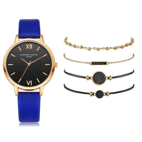 watches : Dames Horloge Zwart Analoog Quartz met 4 Armbanden voor een complete look in van Pantino