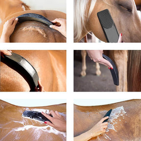 pets : HaloHorse - 6-In-1 Paardenborstel - Zwart in van Pantino