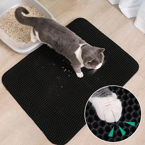 pets : Kattenbak Mat - Hygiënisch Innovatief Kattengrind Opvang - Siliconen in Zwart van Pantino