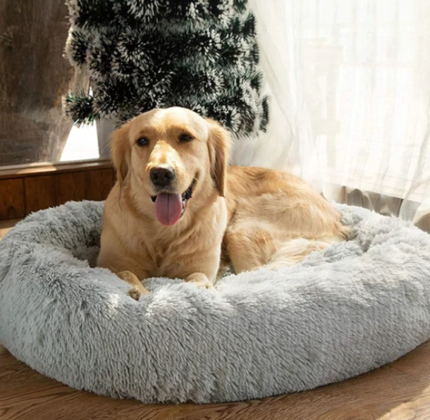 pets : Katten en Hondenbed Roze - Knus Comfortabel Zacht - Pluche in Grijs van Pantino