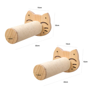 pets : Kattenklimplank Wandmontage - Krabpaal Instinct Training - Hout in 2 Krabpalen (Kattenontwerp) van Pantino