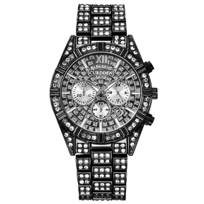 watches : Horloge Rose Goud - Icey Phantom Dames Horloge met Roestvrijstalen Band in Zwart van Pantino