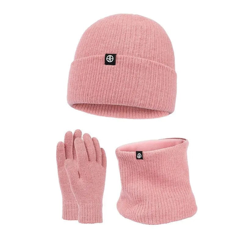 Winter Set : Men 3 in 1 Winter Set Elegant - Zwart in Roze van Pantino