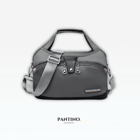bags : Handtas Zwart - Icone HandBag - Anti-Diefstal in Lichtgrijs van Pantino