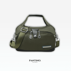 bags : Handtas Zwart - Icone HandBag - Anti-Diefstal in Olijfgroen van Pantino