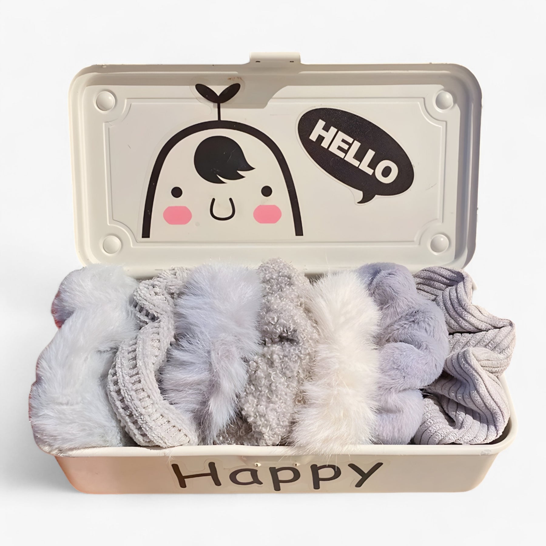 Hair Scrunchie : Fluwelen Effen haar Scrunchie - Witte-Set in Blauwe-set van Pantino